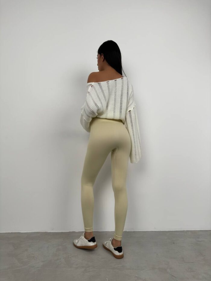 Elastické jemné legíny béžové - Image 4