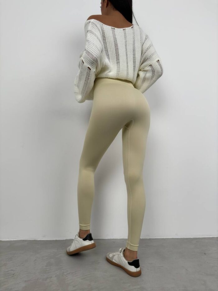 Elastické jemné legíny béžové - Image 3